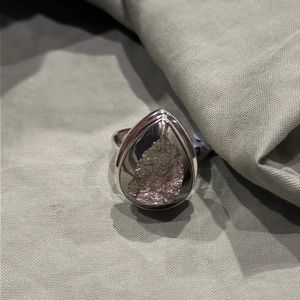 DRUSY PYRITE RING IN STERLING SILVER 26CTS size 7